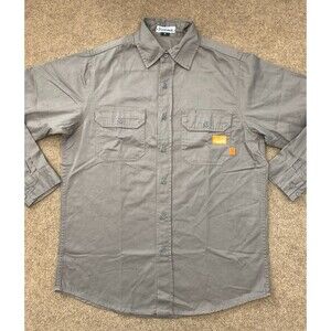 Titicaca FR Shirt Mens M Flame Resistant CAT 2 Long Sleeve Button Gray Workwear